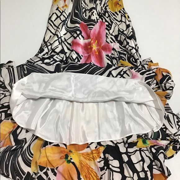 Mary L Couture Floral Silk Slip Dress Flowy Maxi Style Good Condition Size 2 - Picture 7 of 14